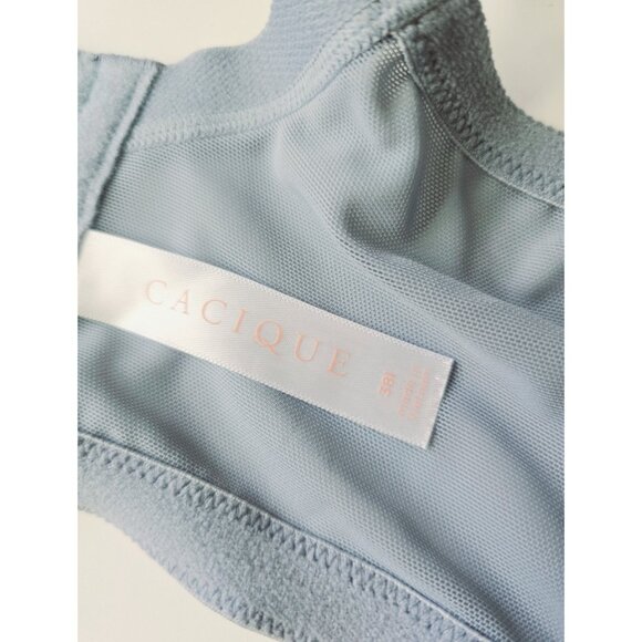 Cacique Modern Unlined Underwire Full Coverage Figure Blue Floral Lace Bra 38I - Picture 9 of 10